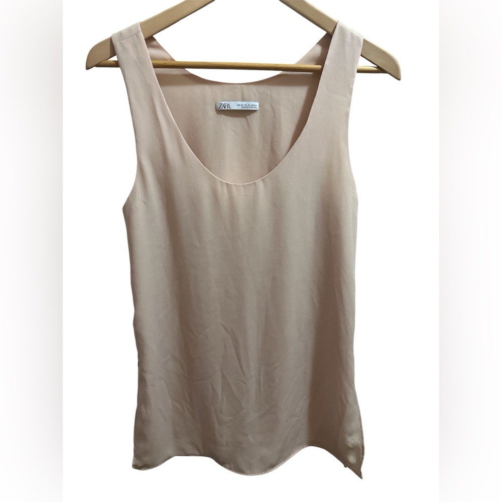 Zara Women's Soft Pink Tank Top XS